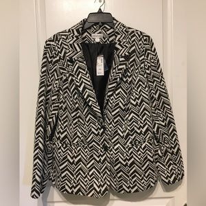Avenue Black & White Blazer, NWT, Sz 18/20